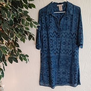 Philosophy Aztec denim chambray shirt dress